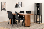 Venture Design Bianca & Windu Matbord 90x200 + Matstolar Svart
