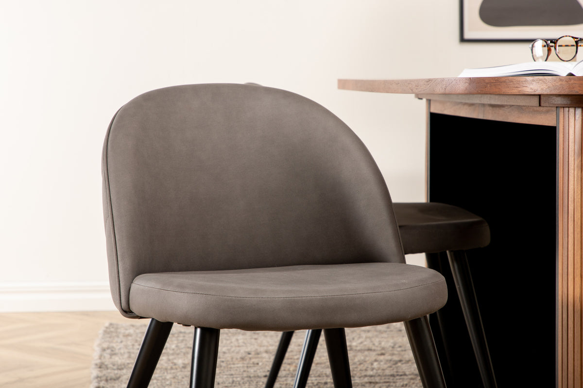 Venture Design Bianca & Velvet Matbord 90x200 + Matstolar Grå