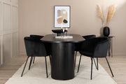 Venture Design Berit & Bianca Matstolar Svart + Matbord 90x200