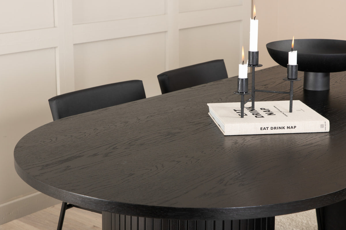 Venture Design Kenth & Bianca Matstolar Svart + Matbord 90x200