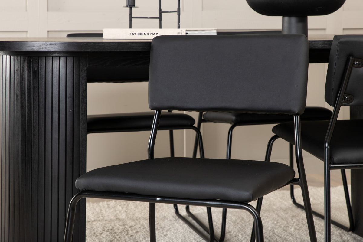 Venture Design Kenth & Bianca Matstolar Svart + Matbord 90x200