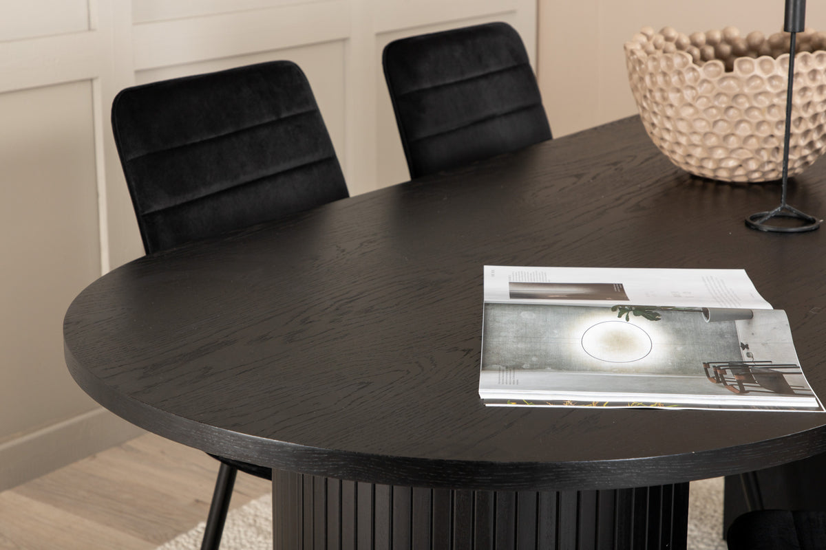 Venture Design Bianca & Windu Matbord 90x200 + Matstolar Svart