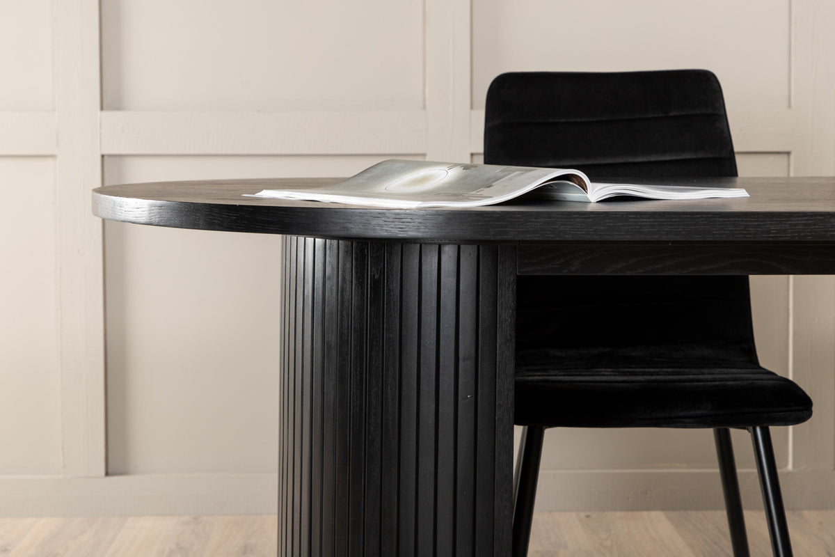 Venture Design Bianca & Windu Matbord 90x200 + Matstolar Svart