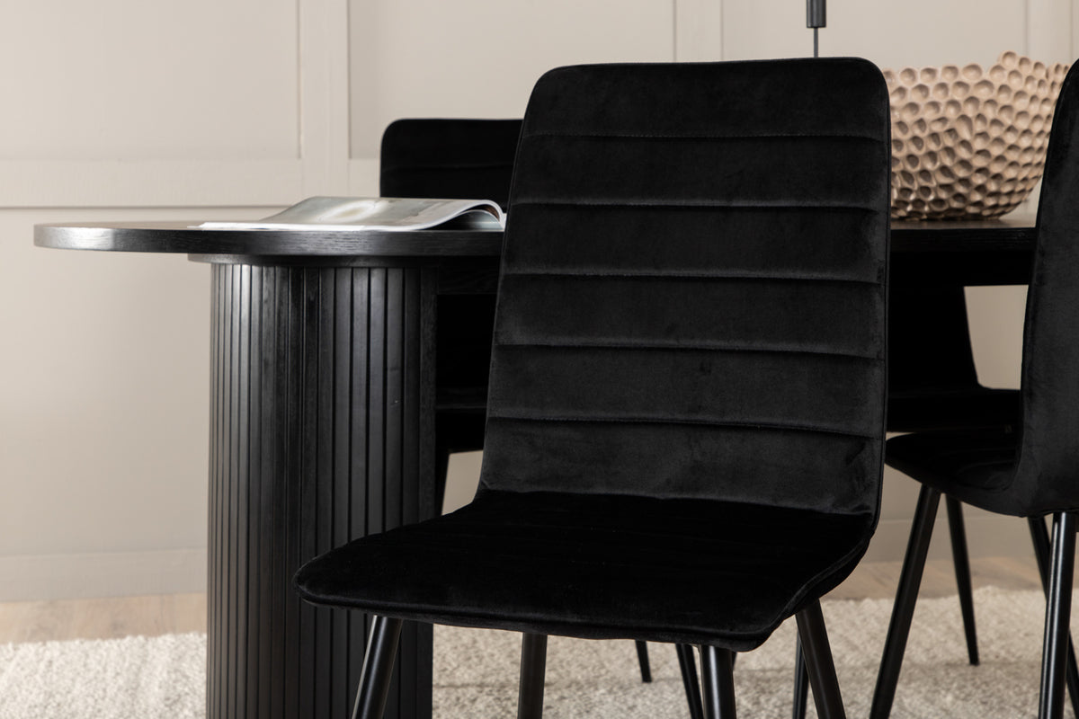 Venture Design Bianca & Windu Matbord 90x200 + Matstolar Svart