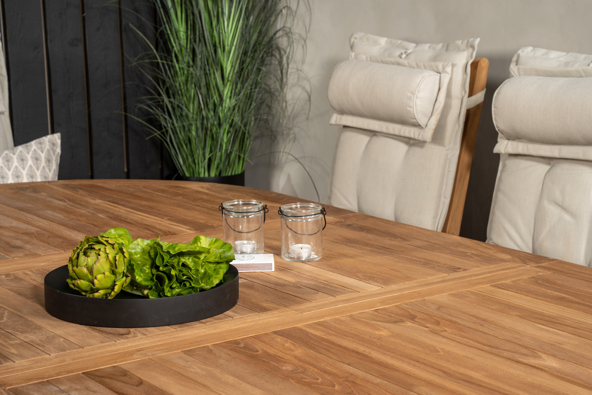 Venture Design Kenya Positionsstolar Natur + Ovala Matbord