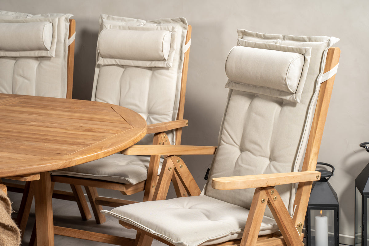 Venture Design Kenya Positionsstolar Natur + Ovala Matbord