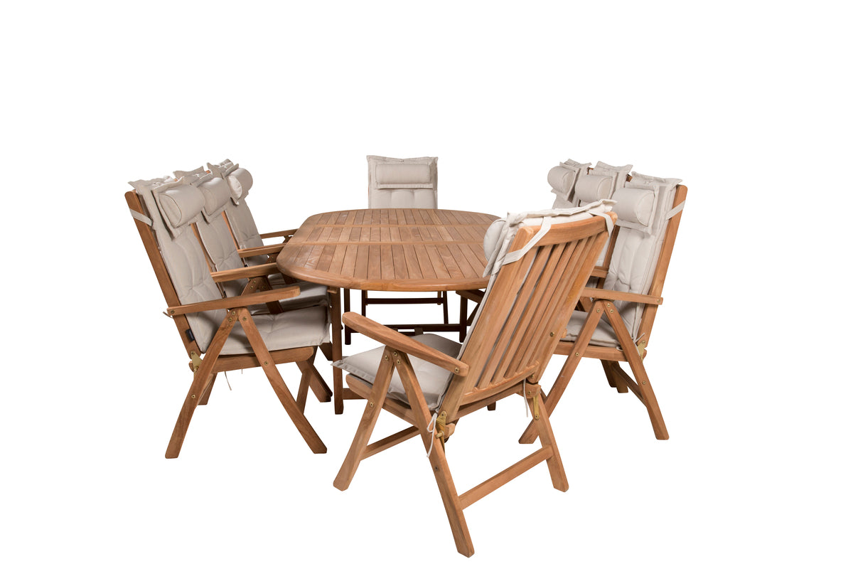 Venture Design Kenya Positionsstolar Natur + Ovala Matbord