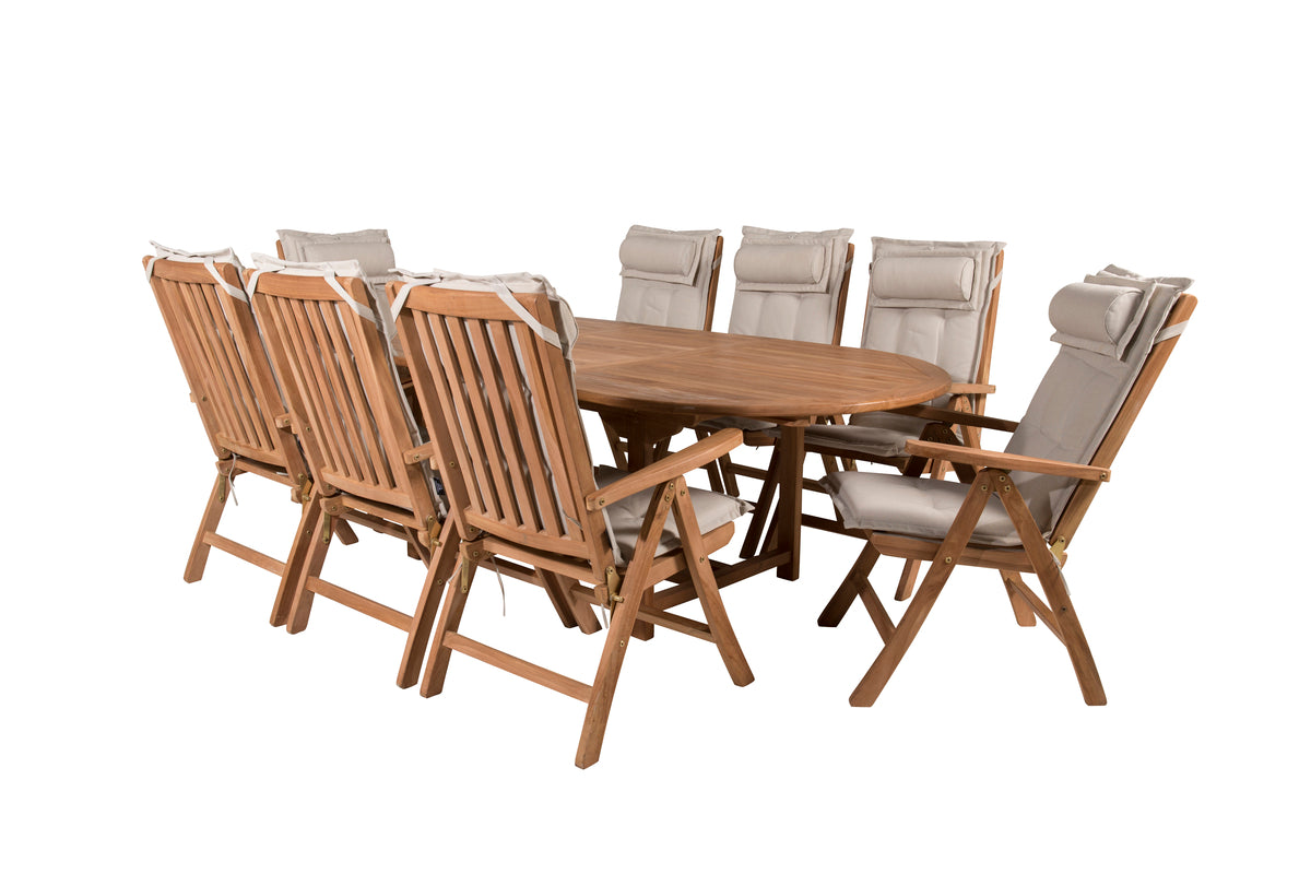 Venture Design Kenya Positionsstolar Natur + Ovala Matbord