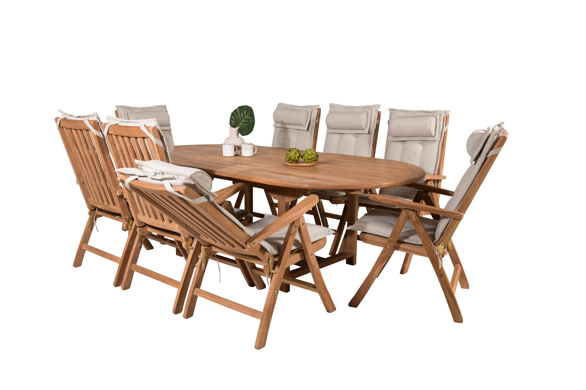 Venture Design Kenya Positionsstolar Natur + Ovala Matbord