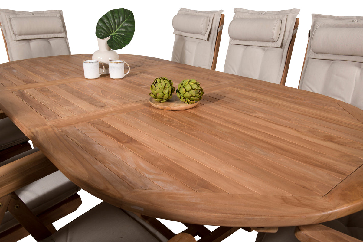 Venture Design Kenya Positionsstolar Natur + Ovala Matbord