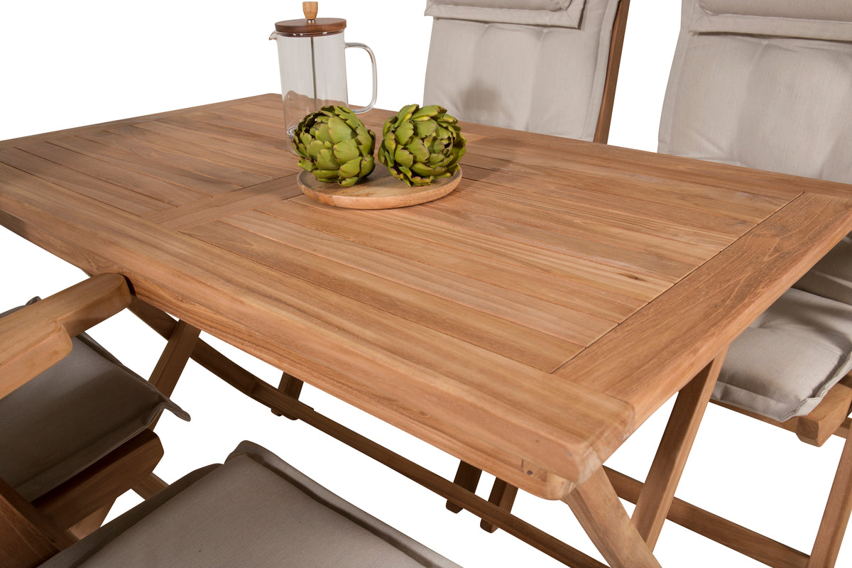 Venture Design Kenya Positionsstolar Natur + Rektangulära Matbord 120 x 70 Natur