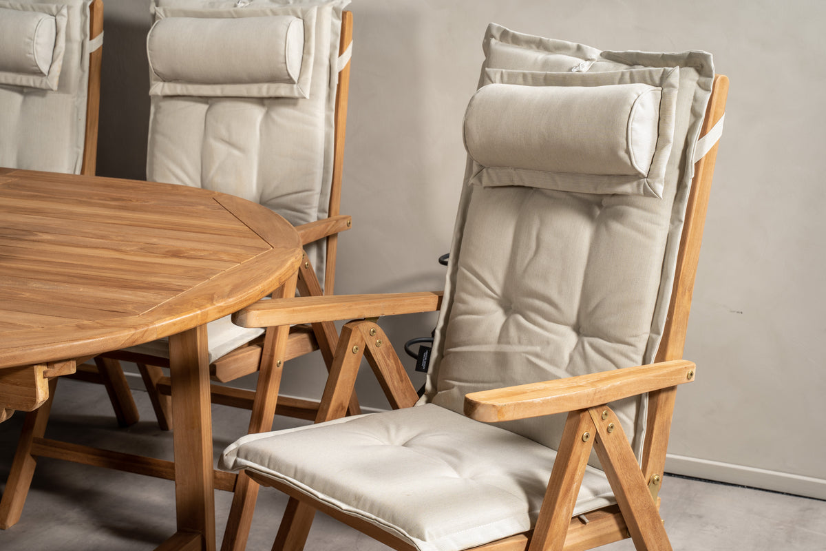 Venture Design Kenya Positionsstolar Natur + Ovala Matbord