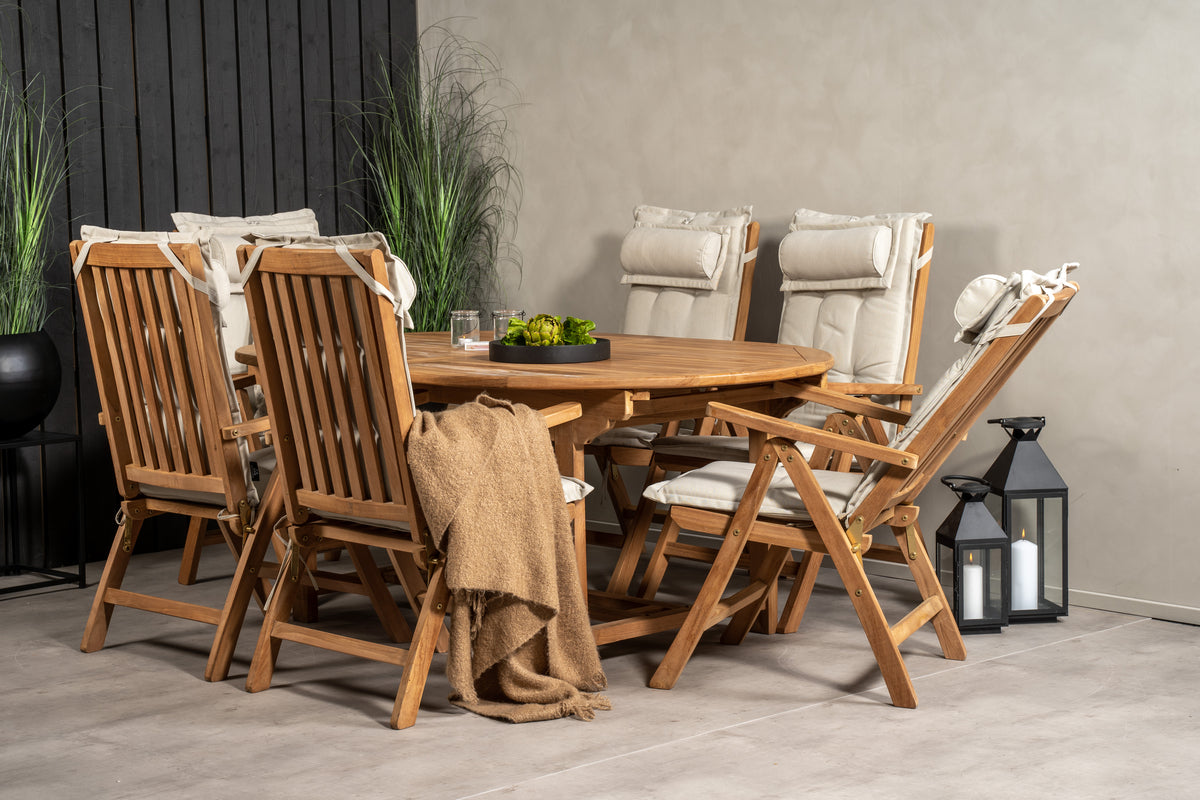 Venture Design Kenya Positionsstolar Natur + Ovala Matbord