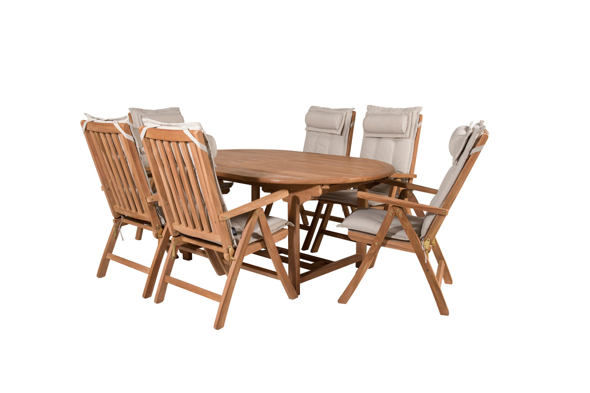 Venture Design Kenya Positionsstolar Natur + Ovala Matbord