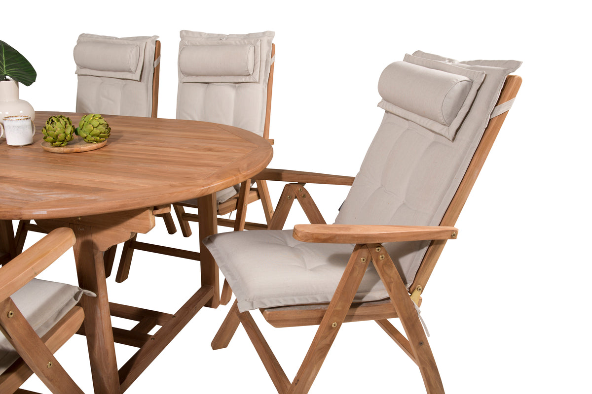 Venture Design Kenya Positionsstolar Natur + Ovala Matbord