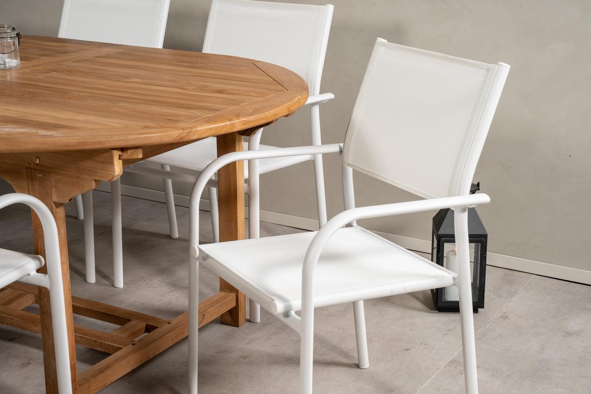 Venture Design Santorini & Kenya Matstolar 2-pack Vit + Ovala Matbord