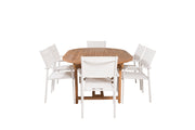 Venture Design Santorini & Kenya Matstolar 2-pack Vit + Ovala Matbord