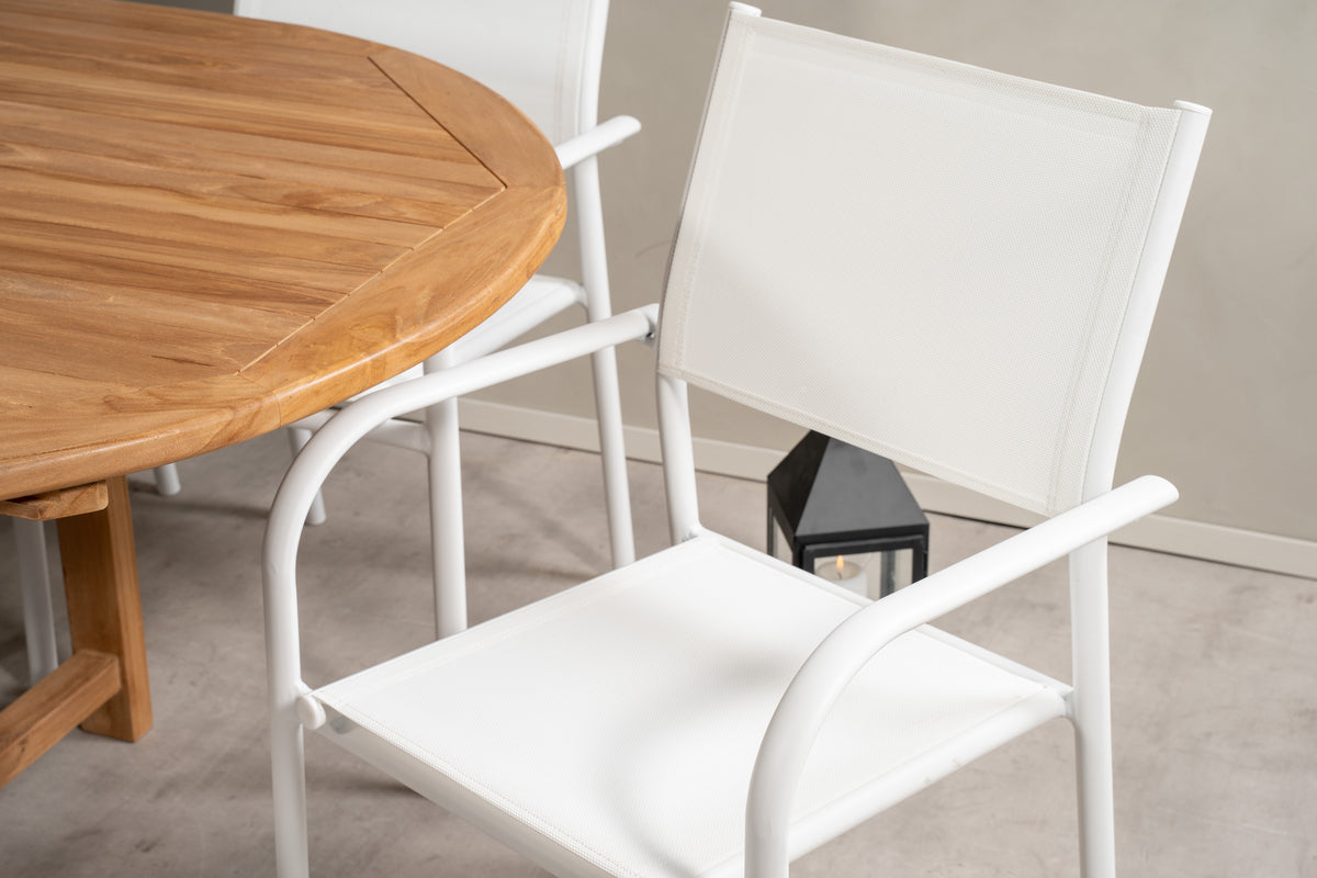 Venture Design Santorini & Kenya Matstolar 2-pack Vit + Ovala Matbord
