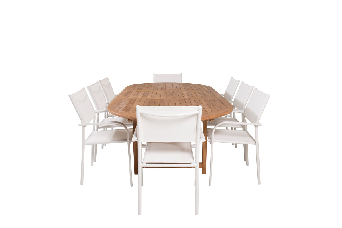 Venture Design Santorini & Kenya Matstolar 2-pack Vit + Ovala Matbord