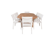 Venture Design Santorini & Kenya Matstolar 2-pack Vit + Ovala Matbord