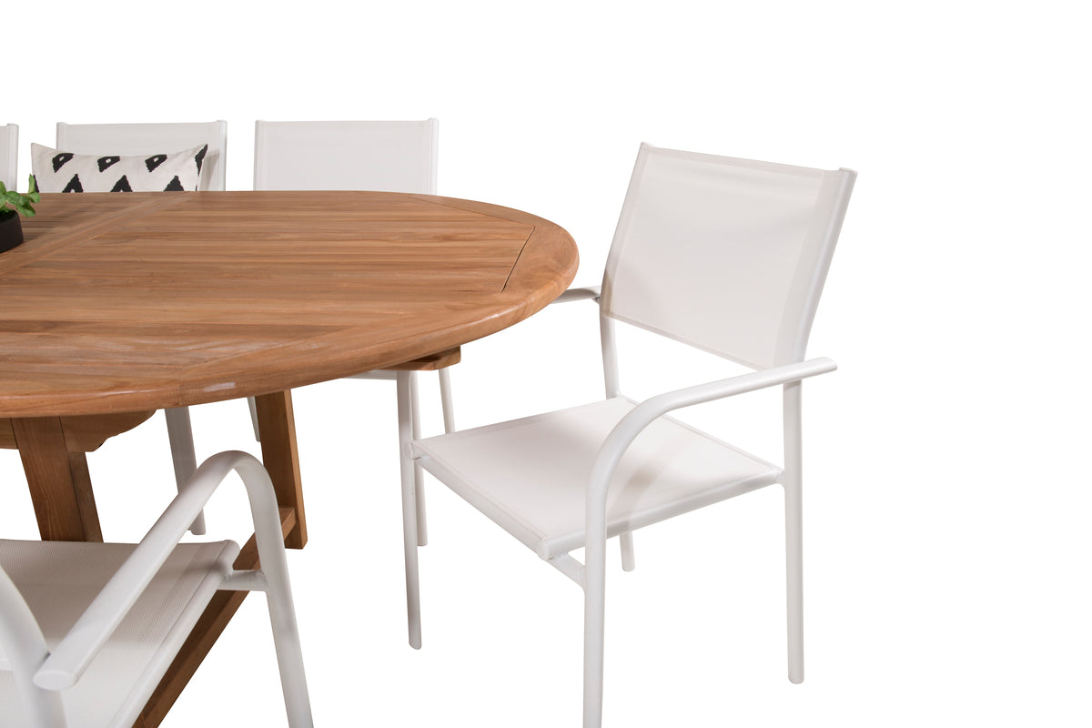 Venture Design Santorini & Kenya Matstolar 2-pack Vit + Ovala Matbord