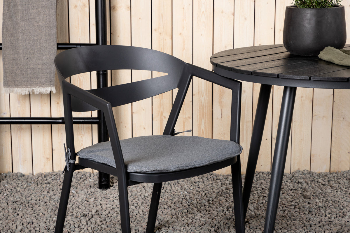Venture Design Break & Slit Runda Matbord ø90 Svart + Matstolar Svart