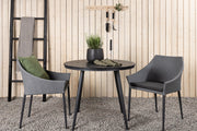 Venture Design Spoga & Break Matstolar Grå + Runda Matbord ø90 Svart