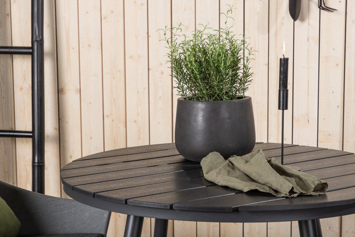 Venture Design Spoga & Break Matstolar Grå + Runda Matbord ø90 Svart