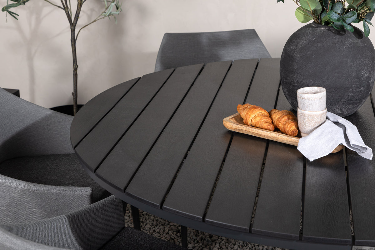 Venture Design Spoga & Break Matstolar Grå + Matbord ⌀150