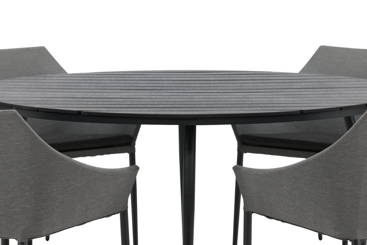 Venture Design Spoga & Break Matstolar Grå + Matbord ⌀150