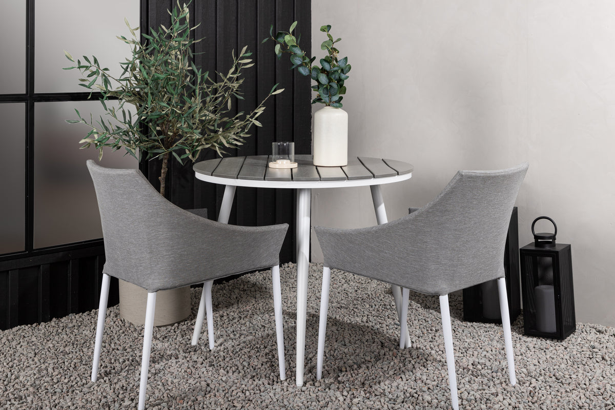 Venture Design Spoga & Break Matstolar 2-pack Grå + Runda Matbord ⌀90 Grå