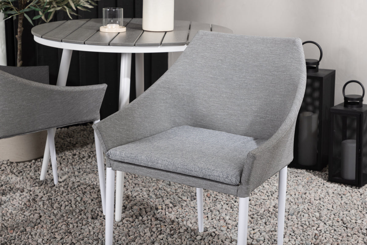 Venture Design Spoga & Break Matstolar 2-pack Grå + Runda Matbord ⌀90 Grå