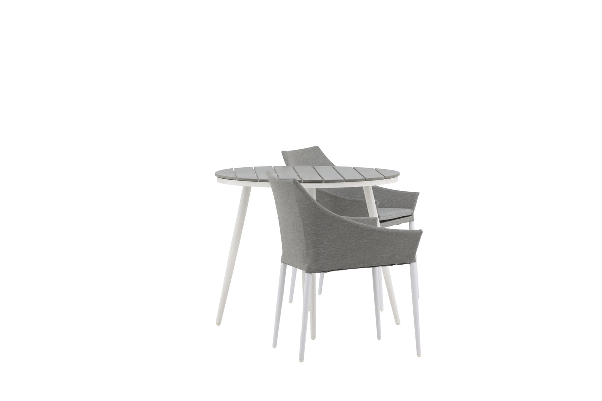 Venture Design Spoga & Break Matstolar 2-pack Grå + Runda Matbord ⌀90 Grå