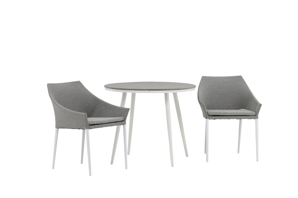 Venture Design Spoga & Break Matstolar 2-pack Grå + Runda Matbord ⌀90 Grå
