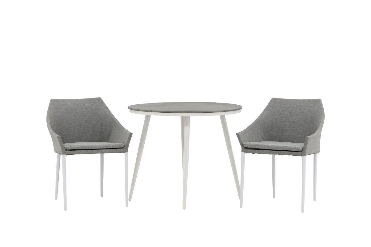Venture Design Spoga & Break Matstolar 2-pack Grå + Runda Matbord ⌀90 Grå