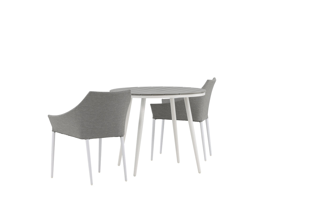 Venture Design Spoga & Break Matstolar 2-pack Grå + Runda Matbord ⌀90 Grå