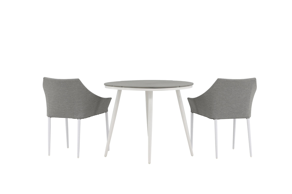 Venture Design Spoga & Break Matstolar 2-pack Grå + Runda Matbord ⌀90 Grå
