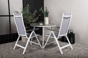 Venture Design Albany & Break Positionsstolar 2-pack Grå + Runda Matbord ⌀90 Grå