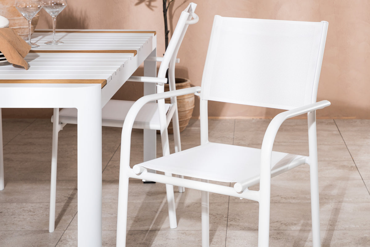 Venture Design Togo & Santorini Rektangulära Matbord 150 x 90 Vit + Matstolar 2-pack Vit