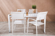 Venture Design Togo & Santorini Rektangulära Matbord 150 x 90 Vit + Matstolar 2-pack Vit