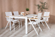 Venture Design Togo & Mexico Rektangulära Matbord 150 x 90 Vit + Matstolar 6-pack Vit