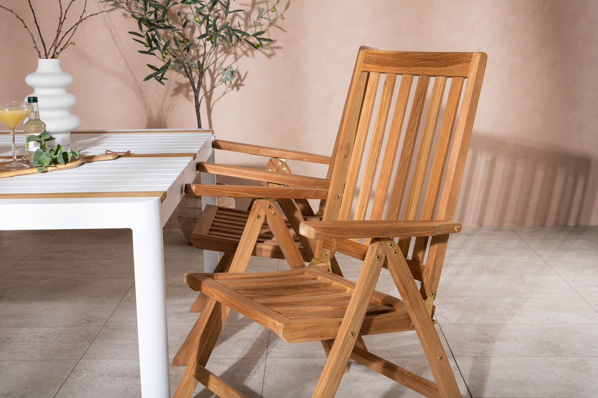 Venture Design Togo & Kenya Rektangulära Matbord 150 x 90 Vit + Positionsstolar Natur