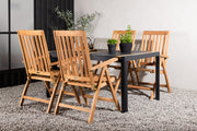 Venture Design Togo & Kenya Rektangulära Matbord 150 x 90 Svart + Positionsstolar Natur