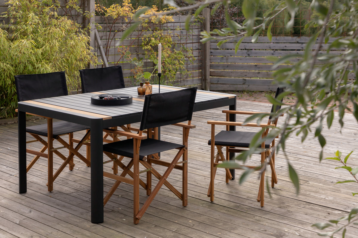 Venture Design Marion & Togo Matstolar 2-pack Natur + Rektangulära Matbord 150 x 90 Svart