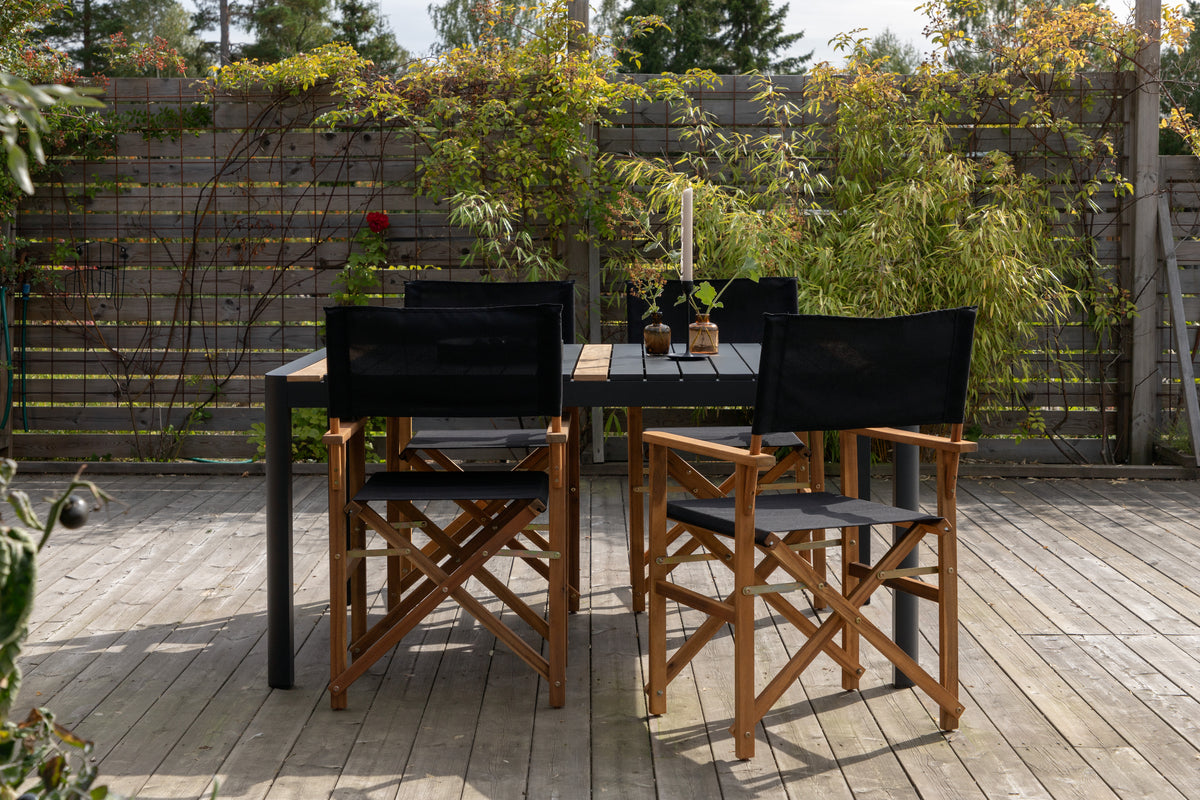 Venture Design Marion & Togo Matstolar 2-pack Natur + Rektangulära Matbord 150 x 90 Svart