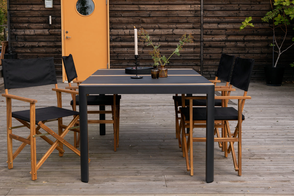 Venture Design Marion & Togo Matstolar 2-pack Natur + Rektangulära Matbord 150 x 90 Svart