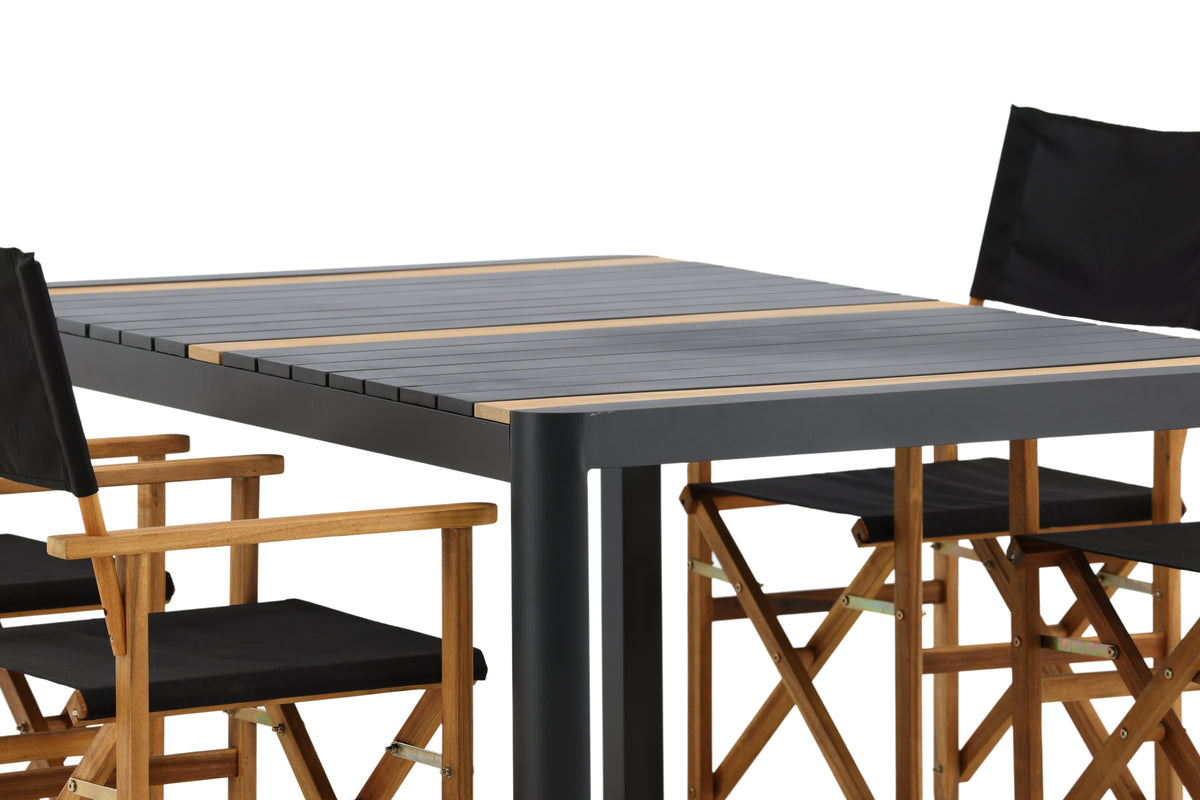Venture Design Marion & Togo Matstolar 2-pack Natur + Rektangulära Matbord 150 x 90 Svart
