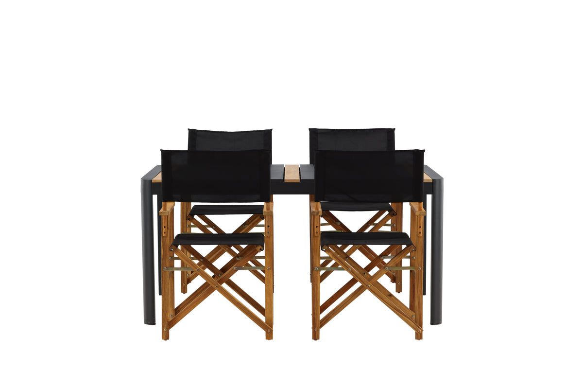 Venture Design Marion & Togo Matstolar 2-pack Natur + Rektangulära Matbord 150 x 90 Svart