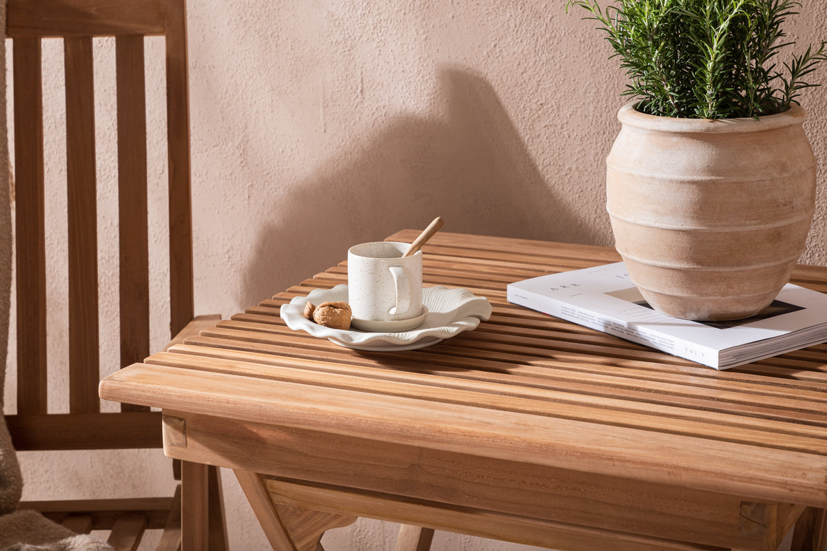 Venture Design Ghana & Kenya Cafebord 70 x 70 Natur + Positionsstolar Natur