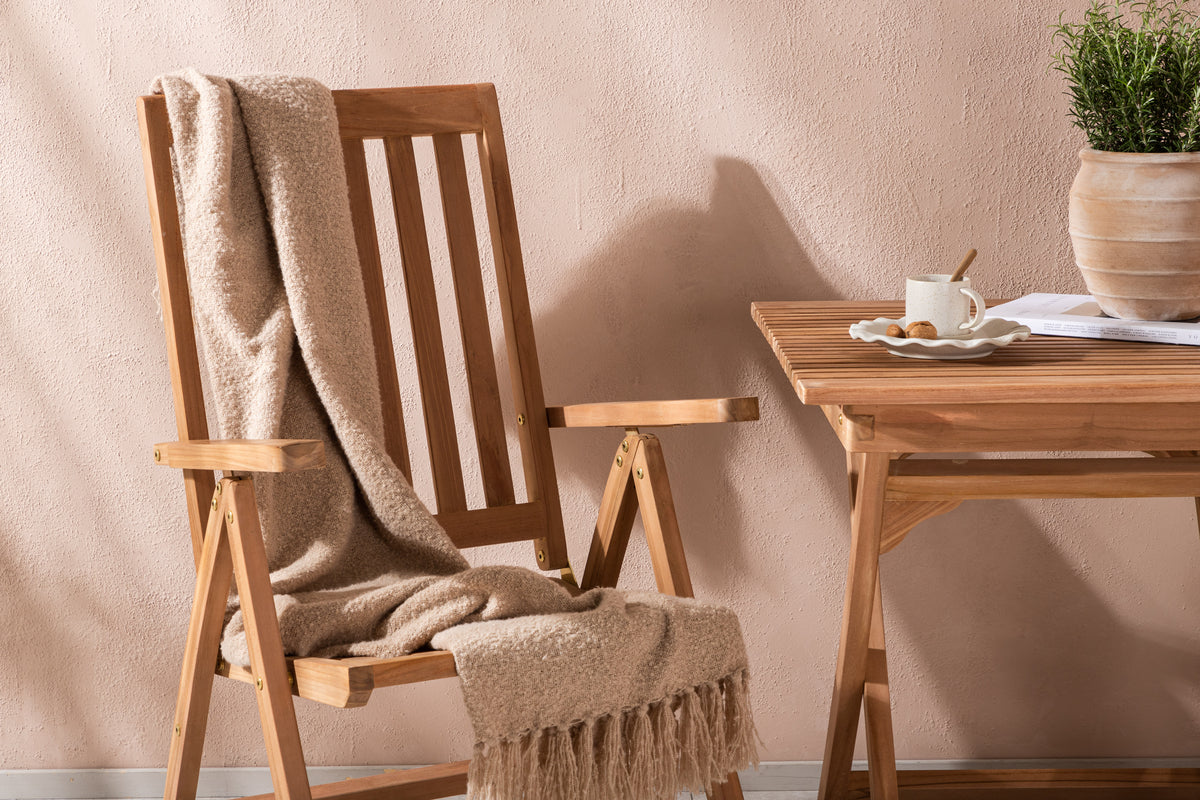 Venture Design Ghana & Kenya Cafebord 70 x 70 Natur + Positionsstolar Natur